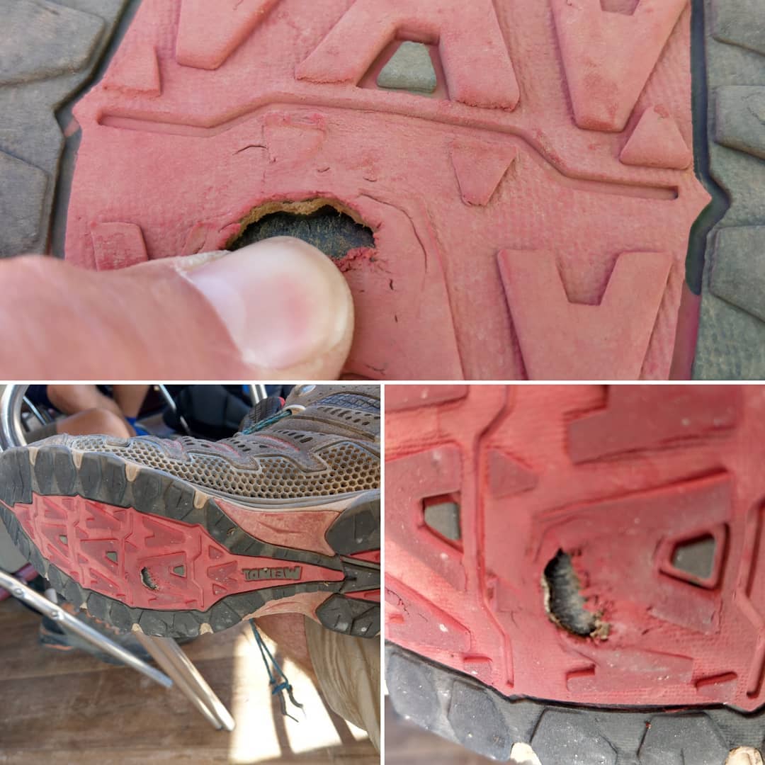 Nach 400 km ist der erste Schuh durch... Supi 🤔 